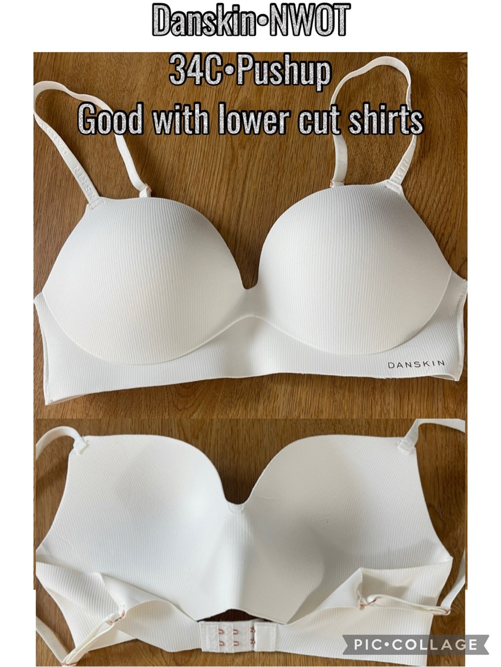 Danskin White Push-Up Seamless Bra